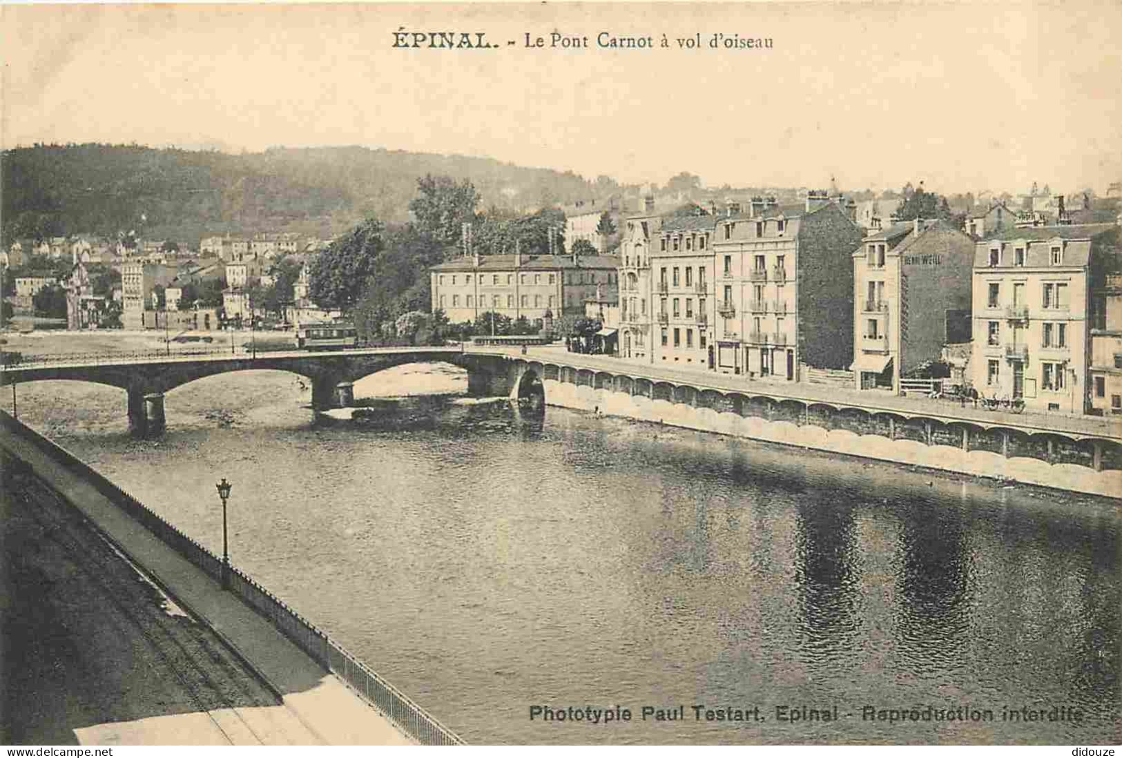 88 - Epinal - Le Pont Carnot à Vol D'oiseau - CPA - Voir Scans Recto-Verso - Epinal