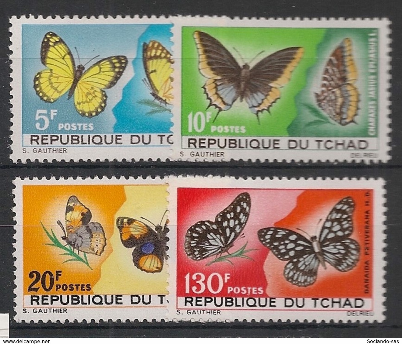 TCHAD - 1967 - N°YT. 137 à 140 - Papillons / Butterflies - Neuf Luxe ** / MNH / Postfrisch - Mariposas