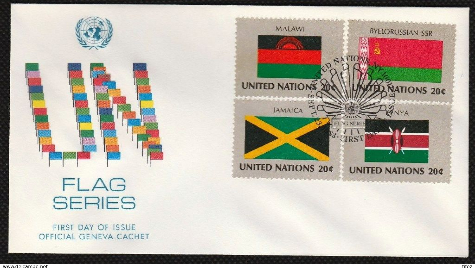 FDC/ONU/New York/Flags/Drapeaux (n19) MALAWI-BYELORUSSIAN SSR-JAMAICA-KENYA ( - FDC