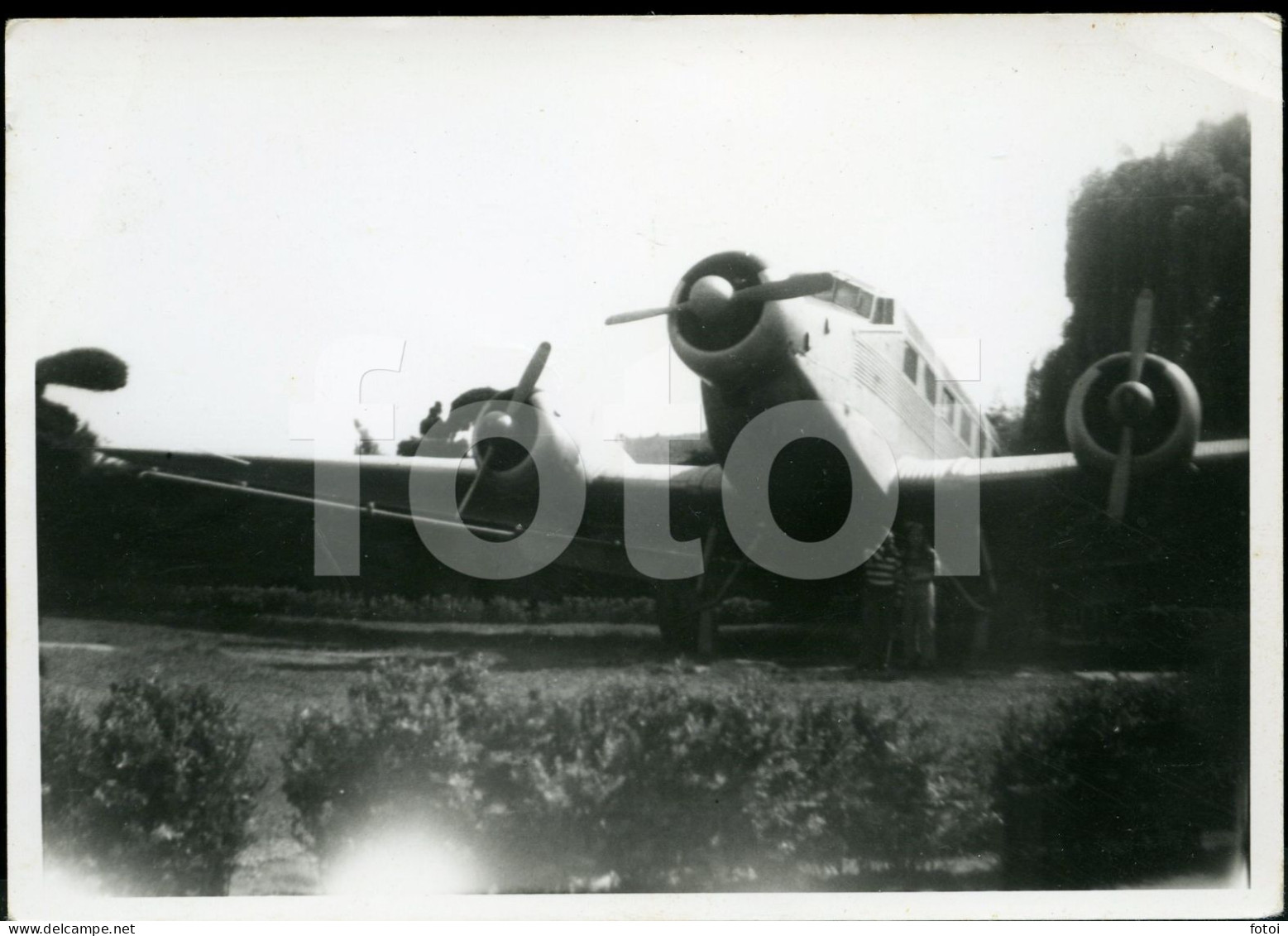 60s REAL ORIGINAL PHOTO FOTO AVION PLANE JUNKERS Ju 52   AIRCRAFT COIMBRA PORTUGAL AT1180 - Aviation