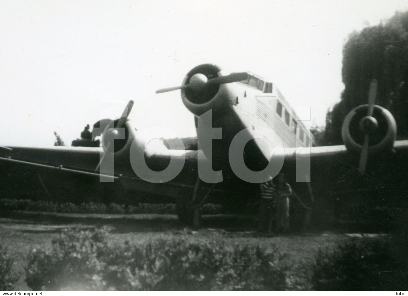 60s REAL ORIGINAL PHOTO FOTO AVION PLANE JUNKERS Ju 52   AIRCRAFT COIMBRA PORTUGAL AT1180 - Aviation