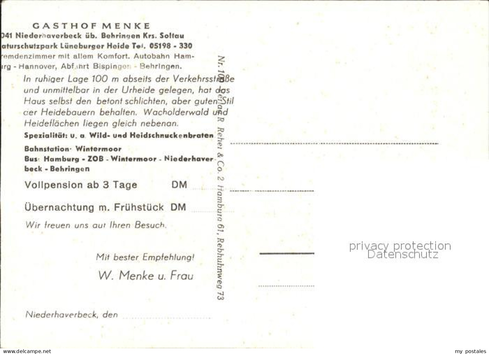 72497494 Niederhaverbeck Gasthof Menke Bispingen - Sonstige & Ohne Zuordnung