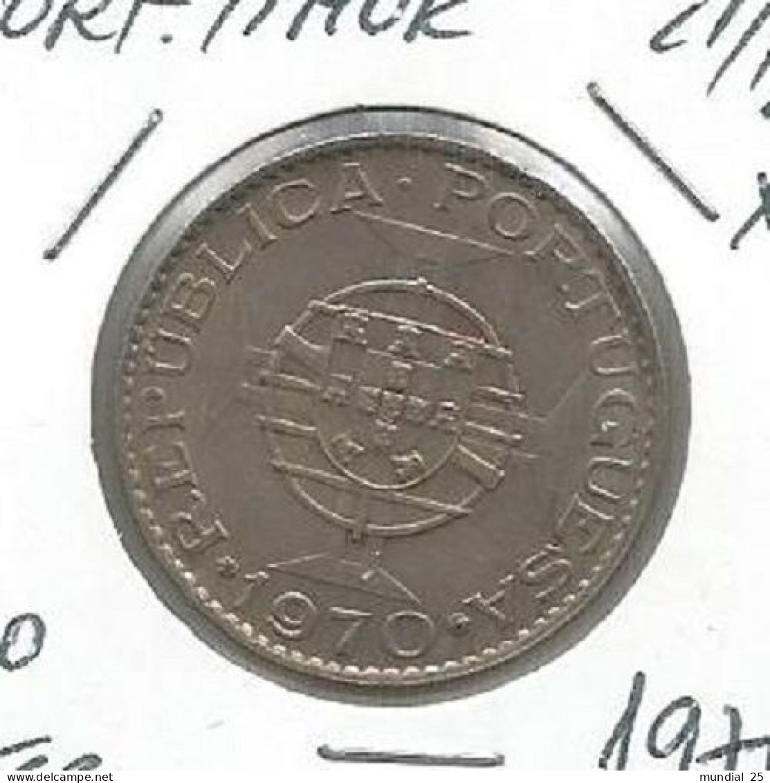TIMOR PORTUGAL 10$00 ESCUDO 1970 - Timor
