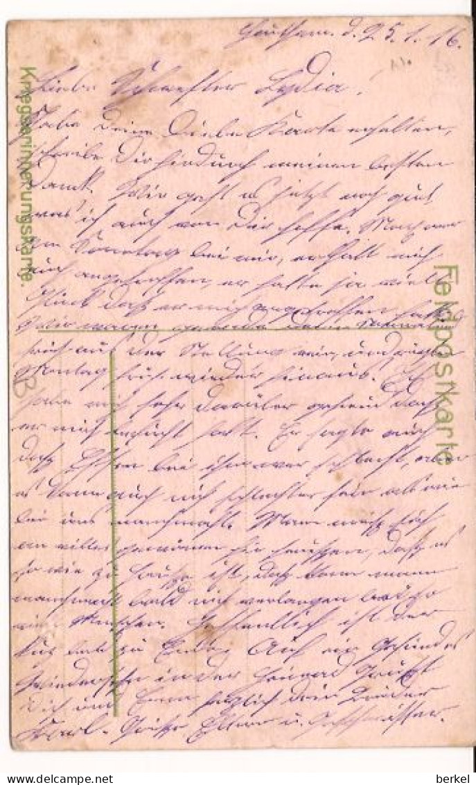COMINES HOUTHEM 1915 KRIEGSERINERUNGKARTE écrite 1916 Feldpost Nr 689 D6 - Comines-Warneton - Komen-Waasten
