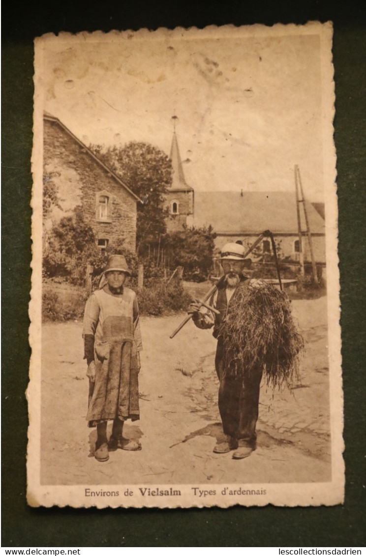 Carte Postale Ancienne Vielsalm Types D'ardennais Oblitération De Grand Halleux 1938 - Vielsalm