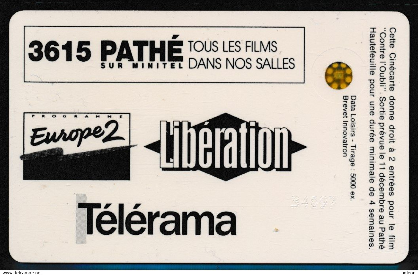 Cinécarte Pathé N°70 Amnesty International "Contre L'Oubli" - Movie Cards