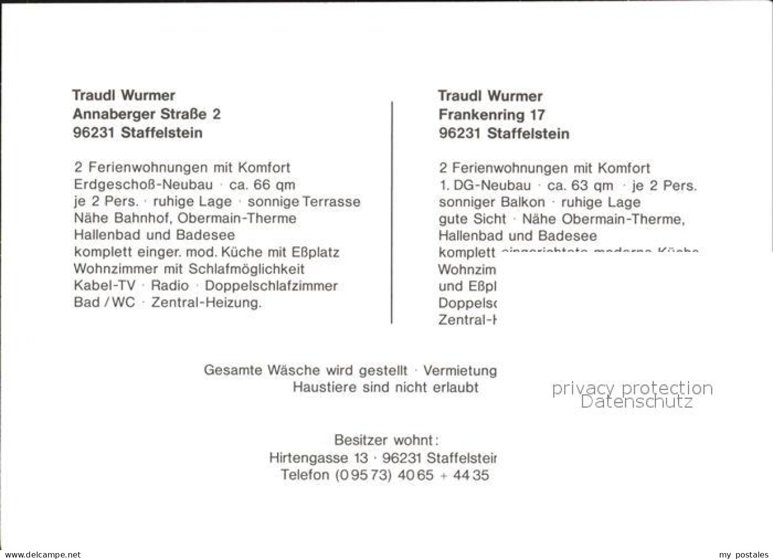 72497297 Staffelstein Ferienwohnungen Traudl Wurmer Staffelstein - Staffelstein