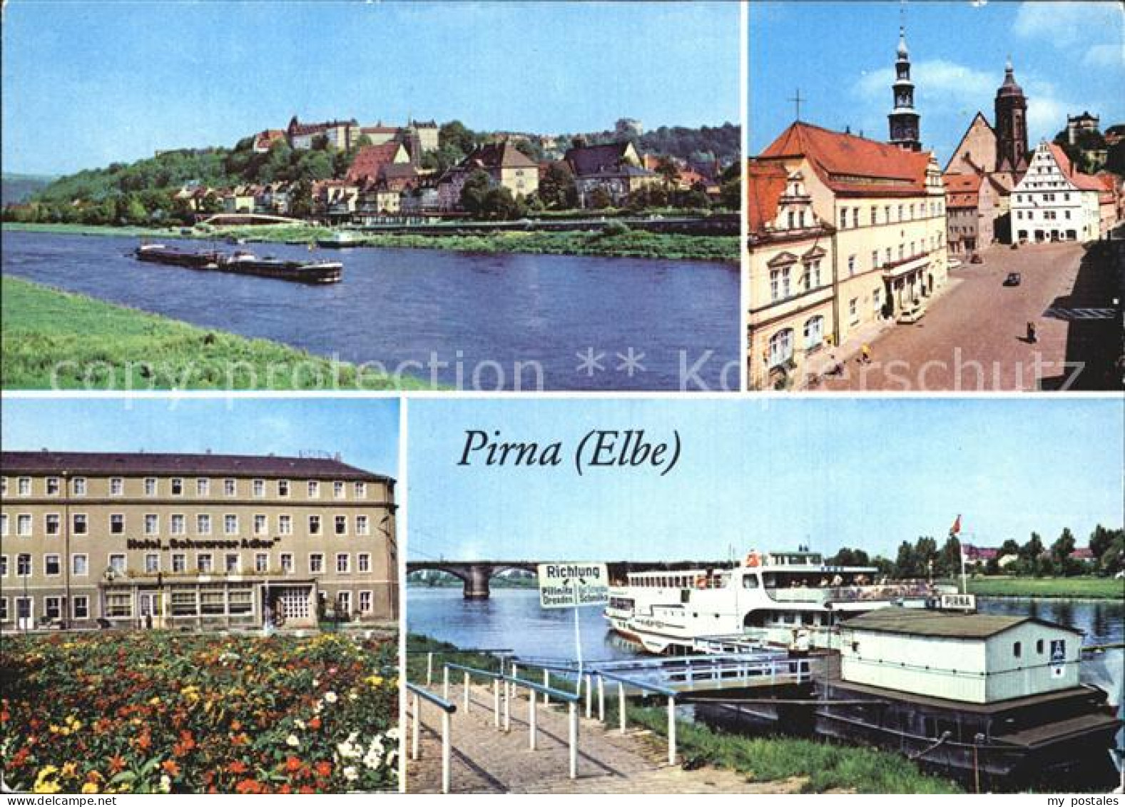 72497267 Pirna Markt Rathaus Hotel Schwarzer Adler Dampferanlegestelle Pirna - Pirna