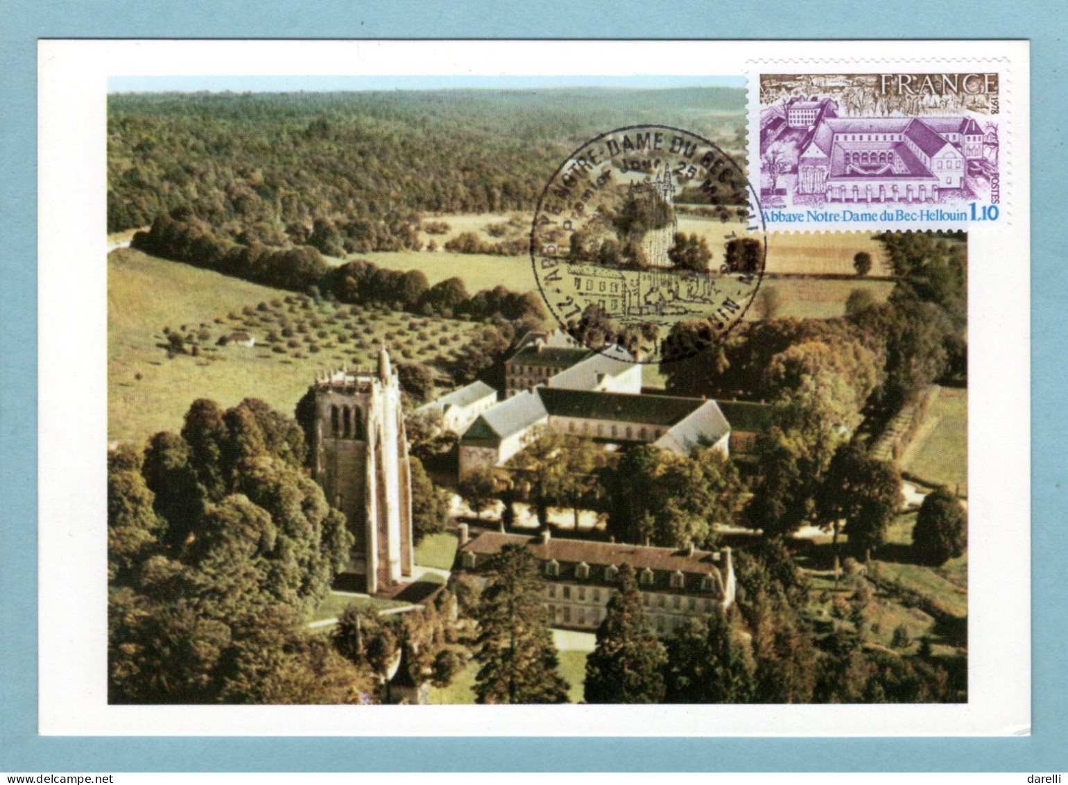 Carte Maximum 1978 - Abbaye Notre-Dame Du Bec-Hellouin - YT 1999 - 27 Bec-Hellouin - 1970-1979