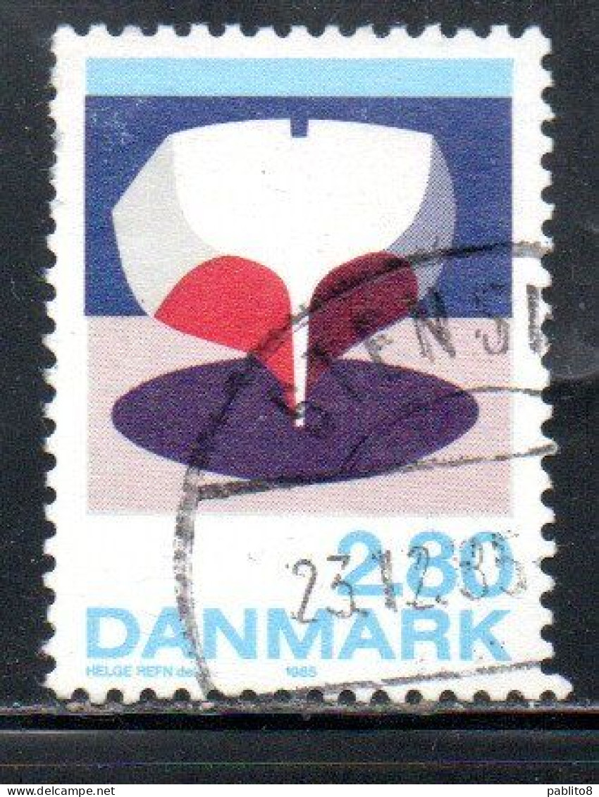 DANEMARK DANMARK DENMARK DANIMARCA 1985 BOAT BY HELGE REFN 2.80k USED USATO OBLITERE' - Gebraucht