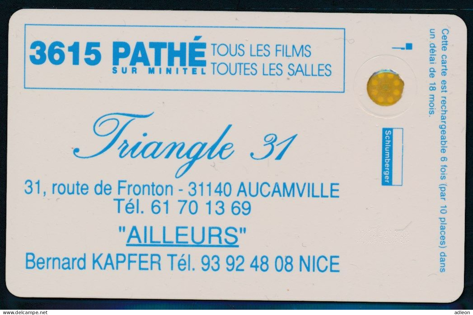 Cinécarte Pathé  Bernard Kapfer "Ailleurs" - Movie Cards