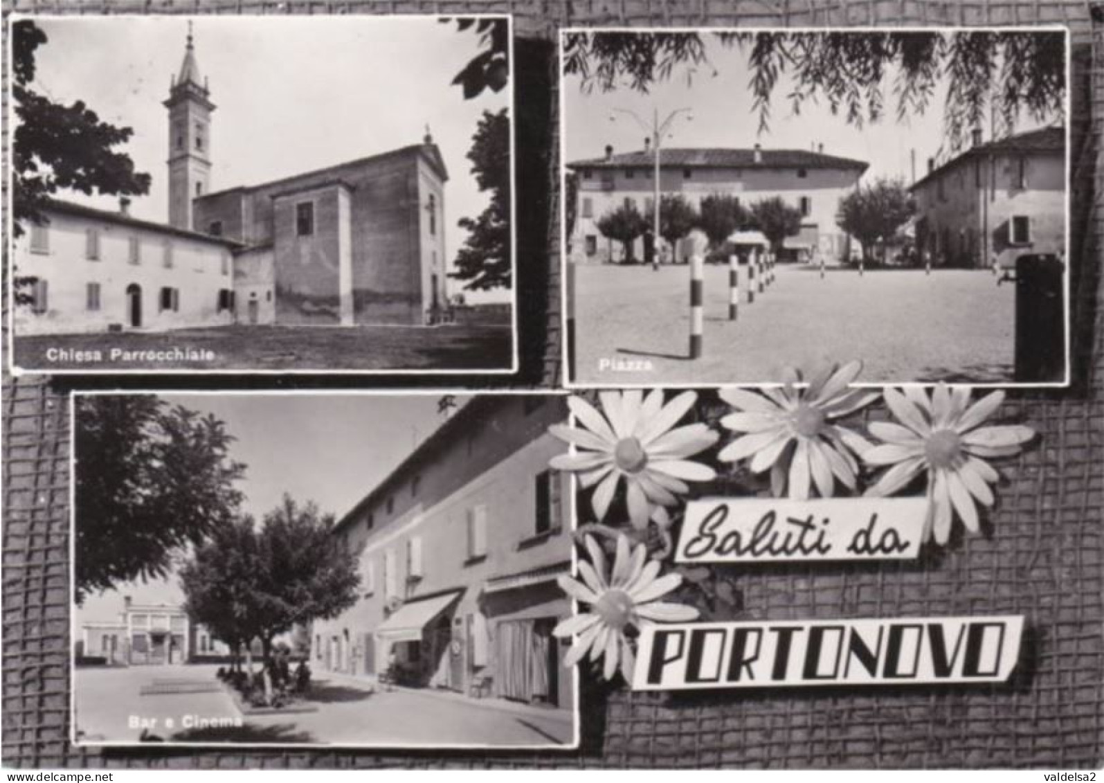 SALUTI DA PORTONOVO - MEDICINA - BOLOGNA - 3 VEDUTE - CHIESA PARROCCHIALE - PIAZZA - BAR E CINEMA - 1968 - Bologna