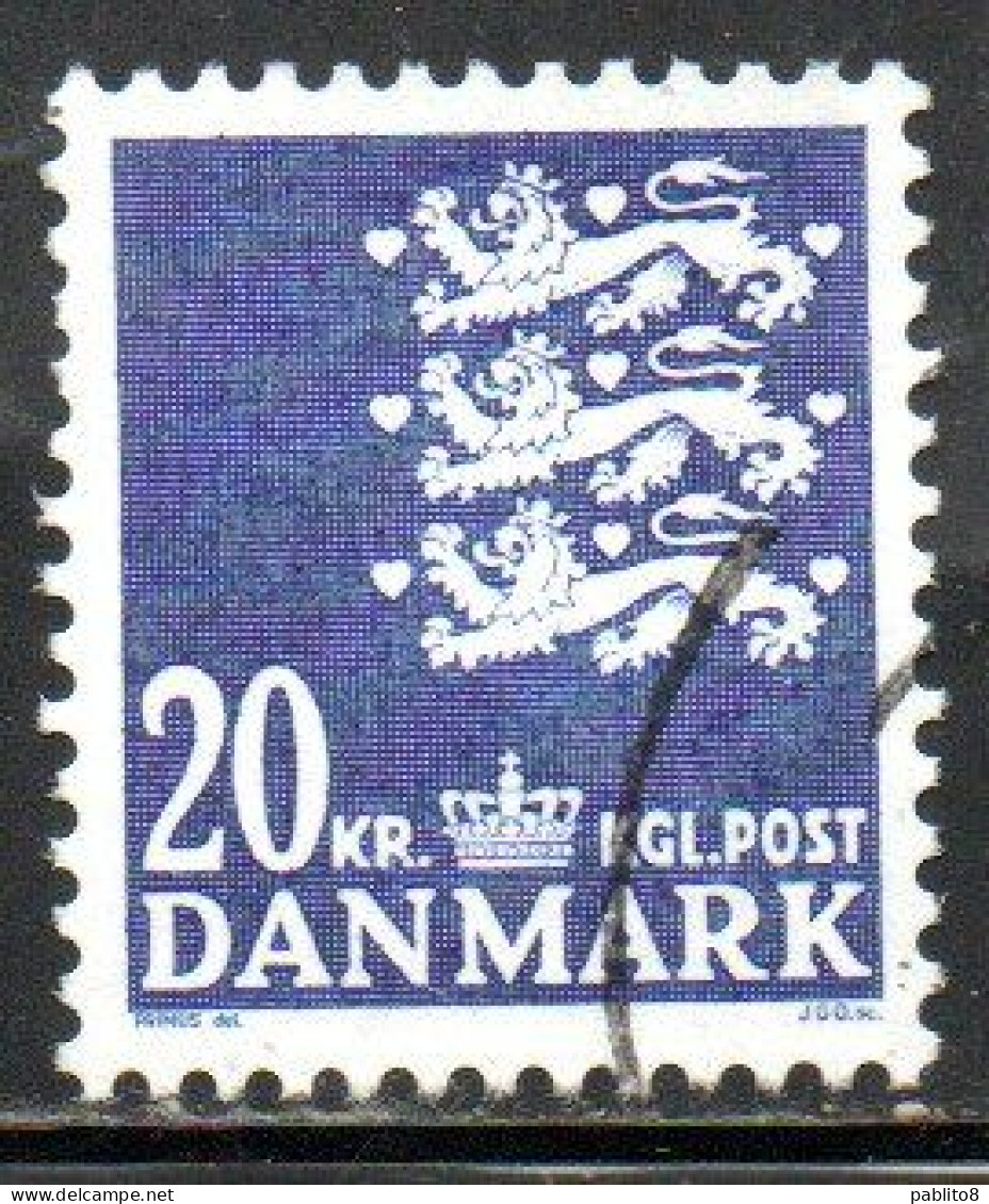 DANEMARK DANMARK DENMARK DANIMARCA 1986 SMALL STATE SEAL 20k USED USATO OBLITERE' - Usati