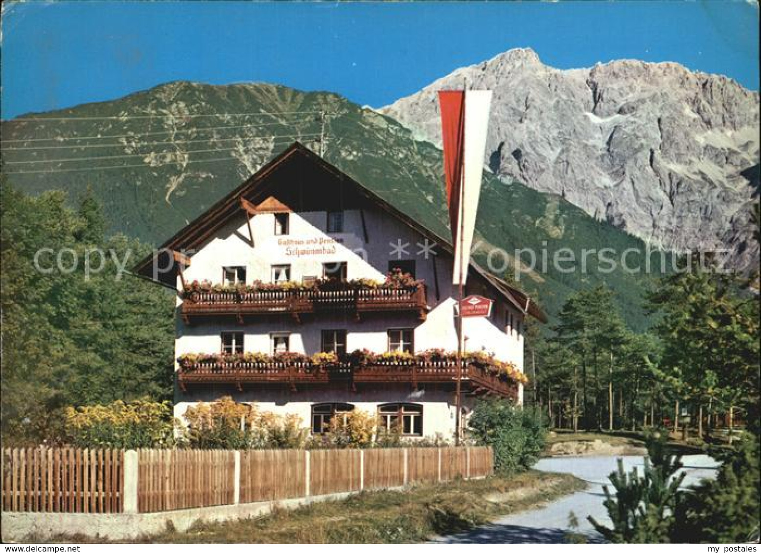 72496989 Barwies Gasthaus Pension Schwimmbad Fahne Mieminger Gebirge Mieming - Altri & Non Classificati