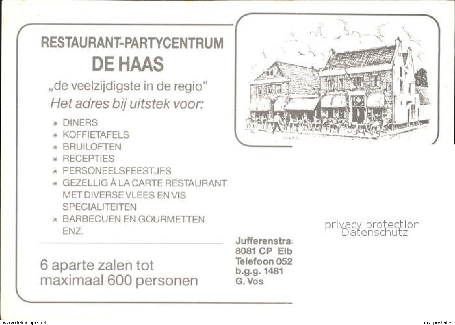 72496980 Elburg Restaurant Partycentrum De Haas Festsaal Elburg - Autres & Non Classés
