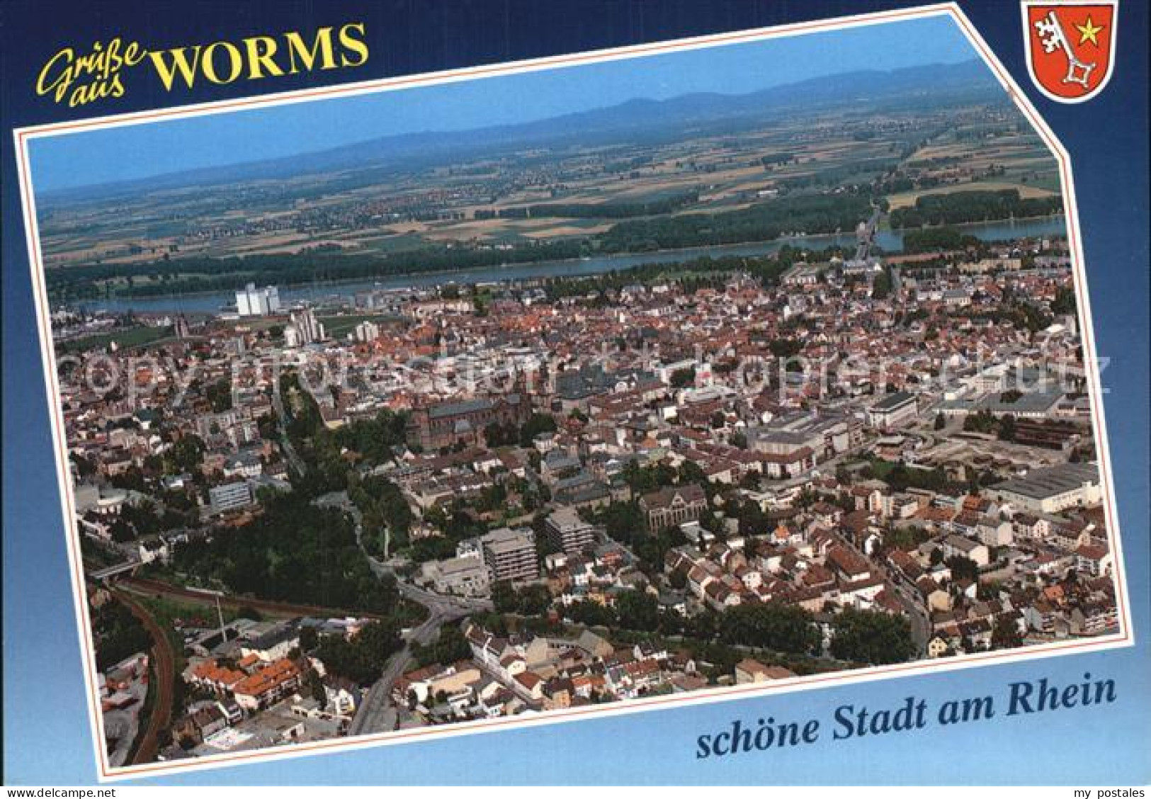 72496968 Worms Rhein Fliegeraufnahme Abenheim - Worms