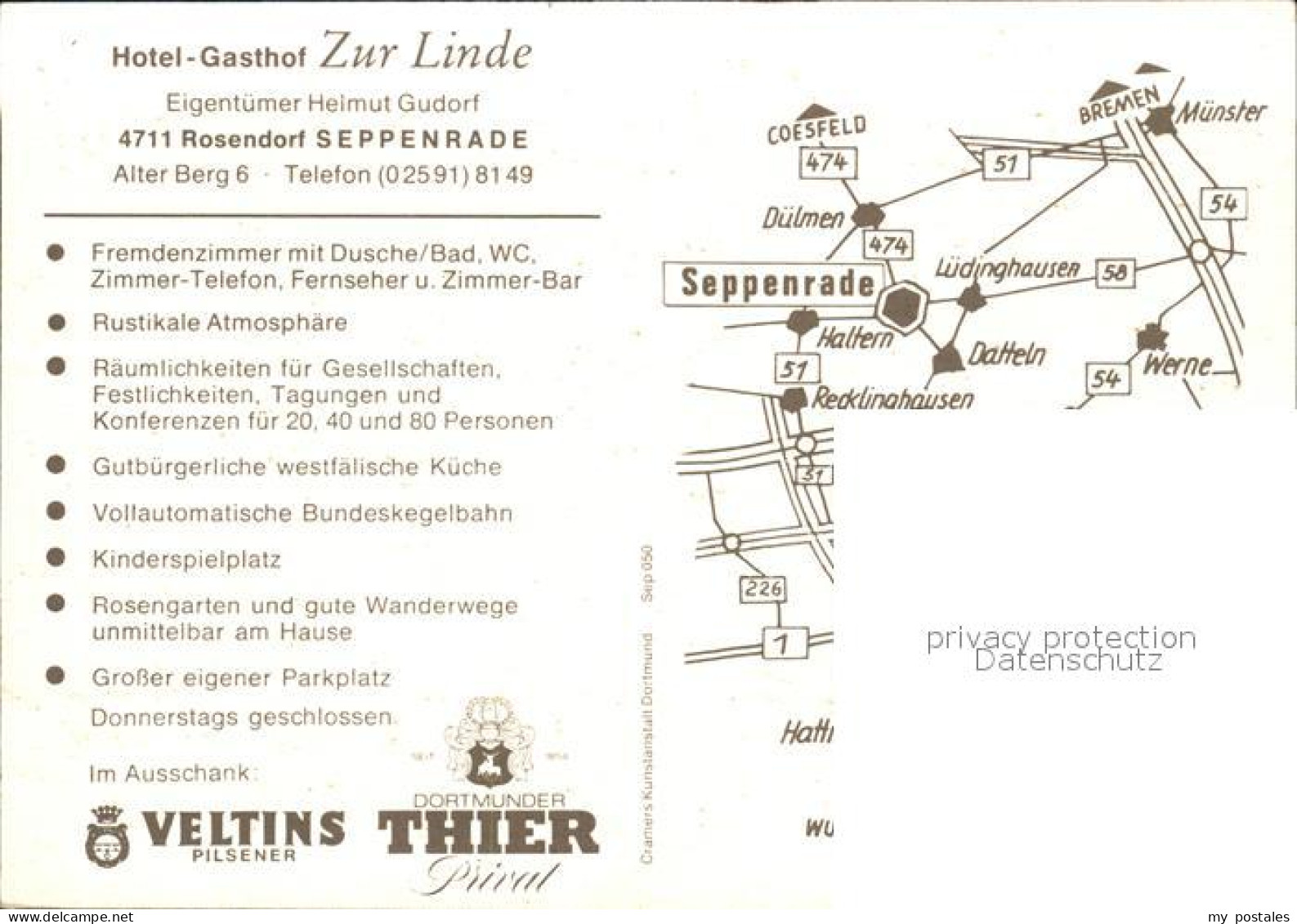 72496914 Seppenrade Hotel Gasthof Zur Linde Luedinghausen - Lüdinghausen