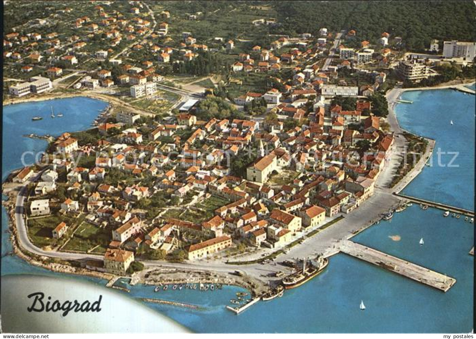72496898 Biograd Halbinsel Altstadt Fliegeraufnahme Croatia - Croatie