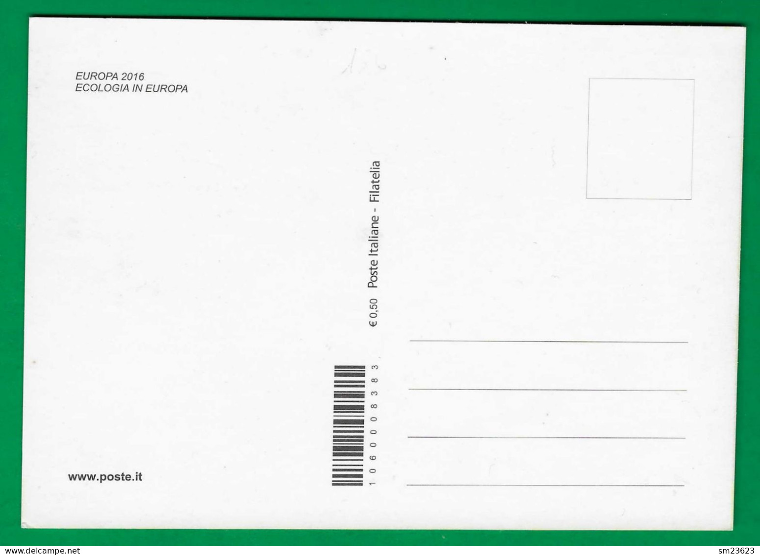 Italien / Italia 2016  Mi.Nr. 3909 , EUROPA CEPT Think Green - Maximum Card -  Roma Filatelico 9.5.2016 - 2016