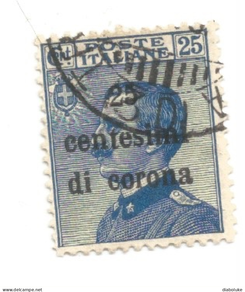 (COLONIE E POSSEDIMENTI) 1919, TRENTO E TRIESTE, SOVRASTAMPATI, 25c - Francobollo Usato (CAT. SASSONE N.6) - Trentin & Trieste