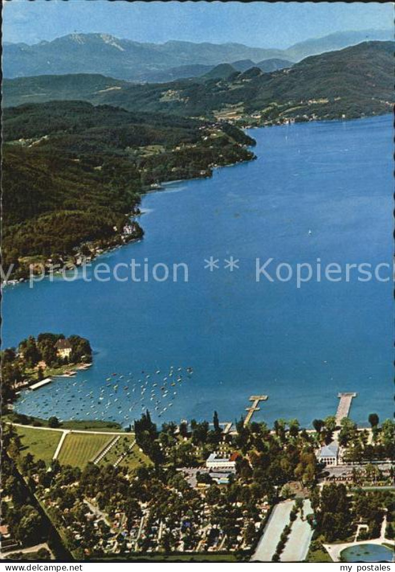 72496827 Klagenfurt Woerthersee Strandbad Camping Sommerfrische Fliegeraufnahme  - Sonstige & Ohne Zuordnung
