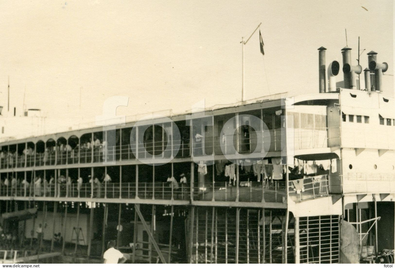 50s AMATEUR PHOTO FOTO BELGIAN RIVER STEAM BOAT BATEAU VAPEUR SHIP CONGO AFRICA AFRIQUE AT434 - Schiffe