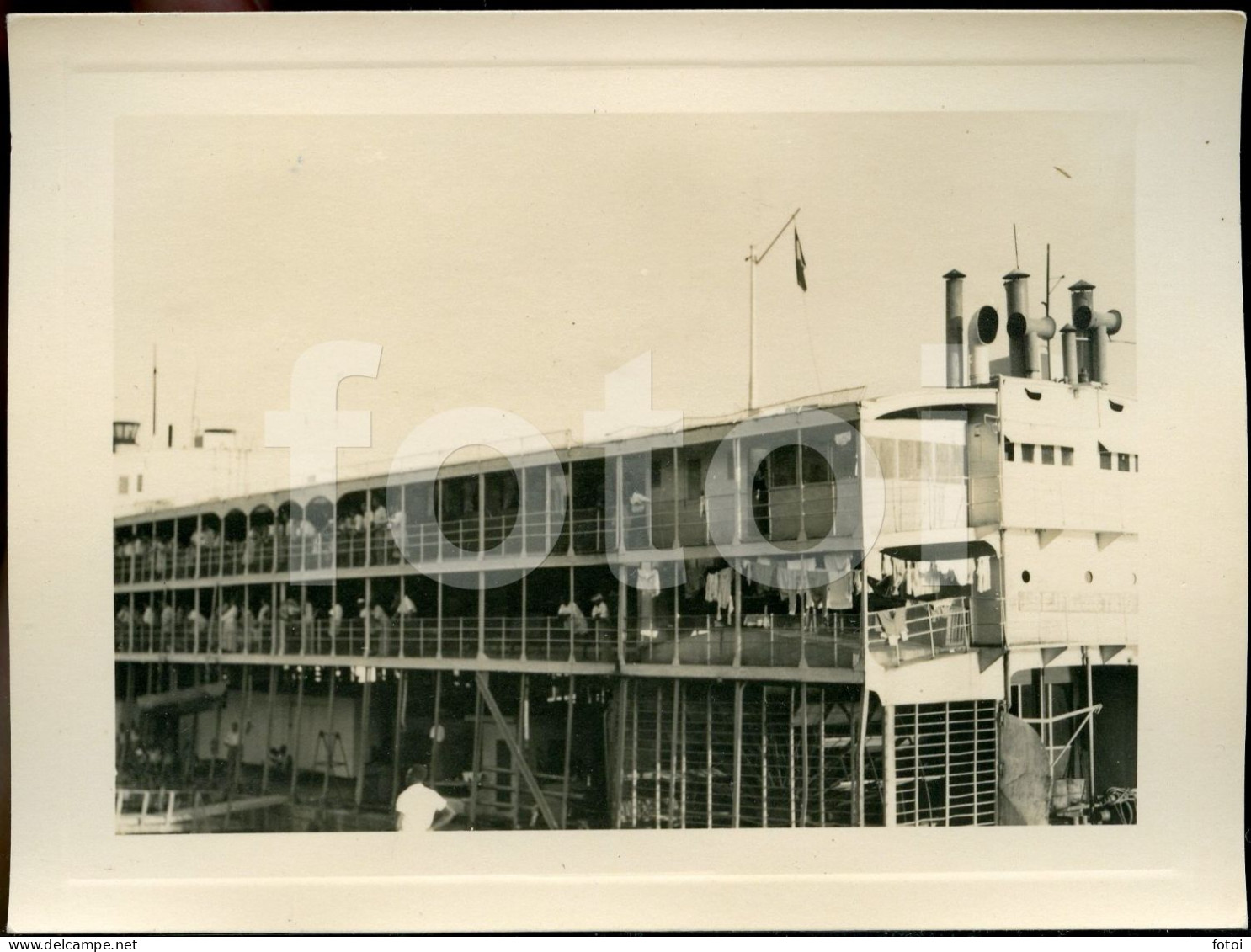 50s AMATEUR PHOTO FOTO BELGIAN RIVER STEAM BOAT BATEAU VAPEUR SHIP CONGO AFRICA AFRIQUE AT434 - Bateaux