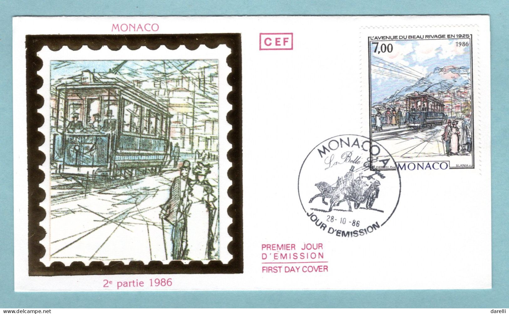 FDC Monaco 1986 - Monte-Carlo Et Monaco à La Belle époque - L'Avenue Du Beau Rivage - YT 1544 - FDC