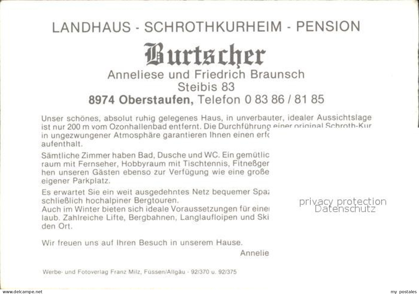 72496788 Oberstaufen Landhaus Schrothkurheim Pension Burtscher Oberstaufen - Oberstaufen