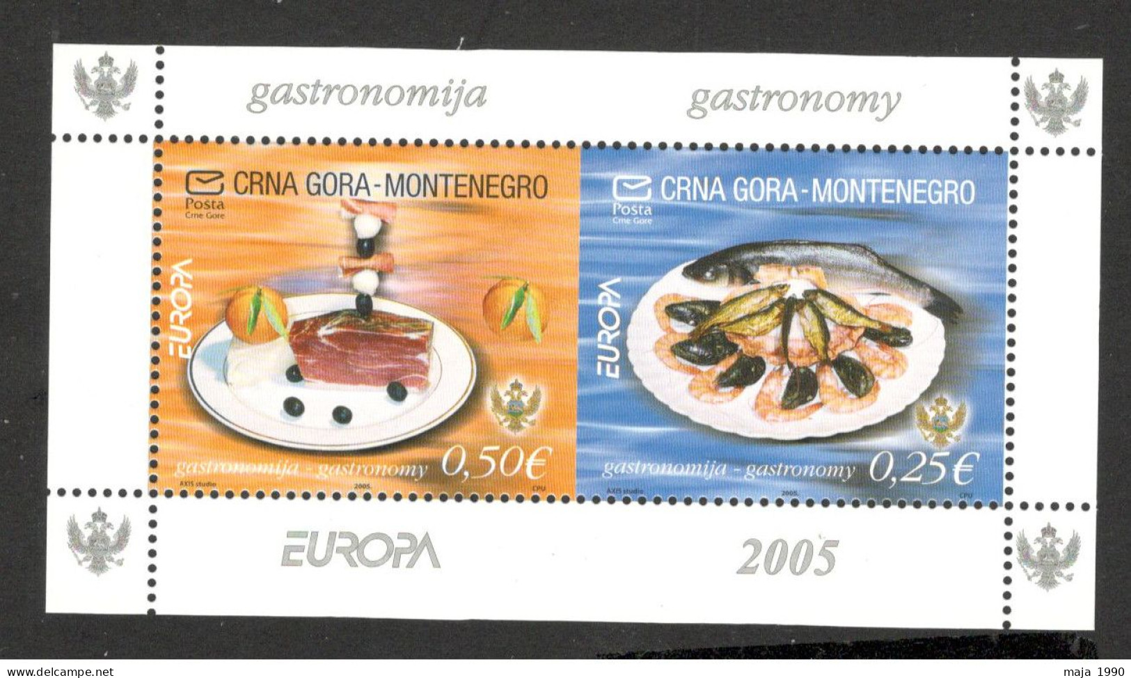 MONTENEGRO - MNH PERFORATED BLOCK OUT BOOKLET (NO CARD) - EUROPA CEPT - GASTRONOMY - 2005. - Montenegro