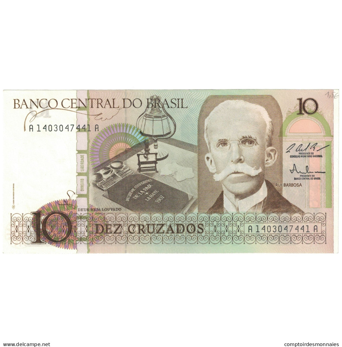 Billet, Brésil, 10 Cruzados, Undated (1986-87), KM:209a, NEUF - Brasilien