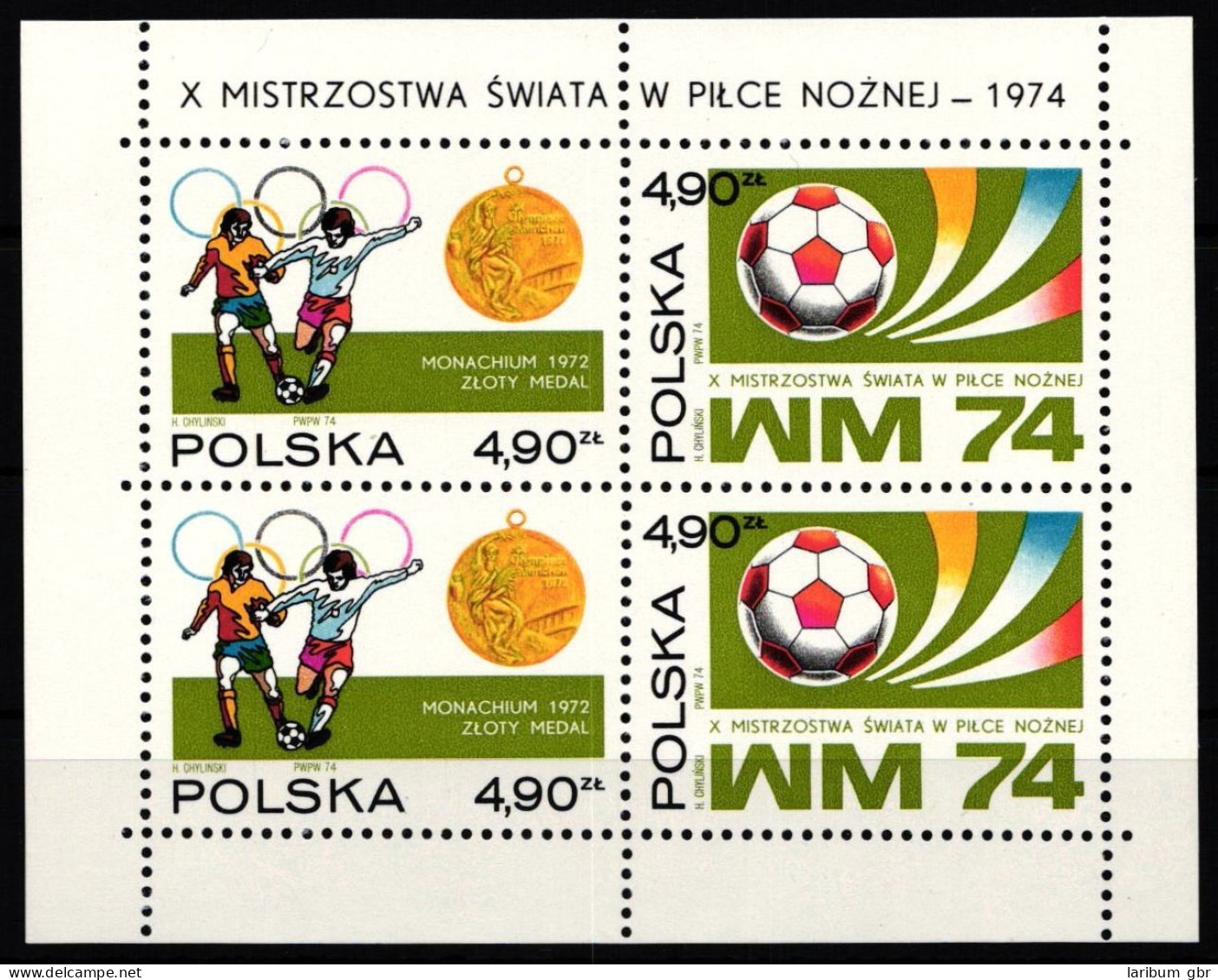 Polen Block 59 Postfrisch Fußball #KO229 - Autres & Non Classés