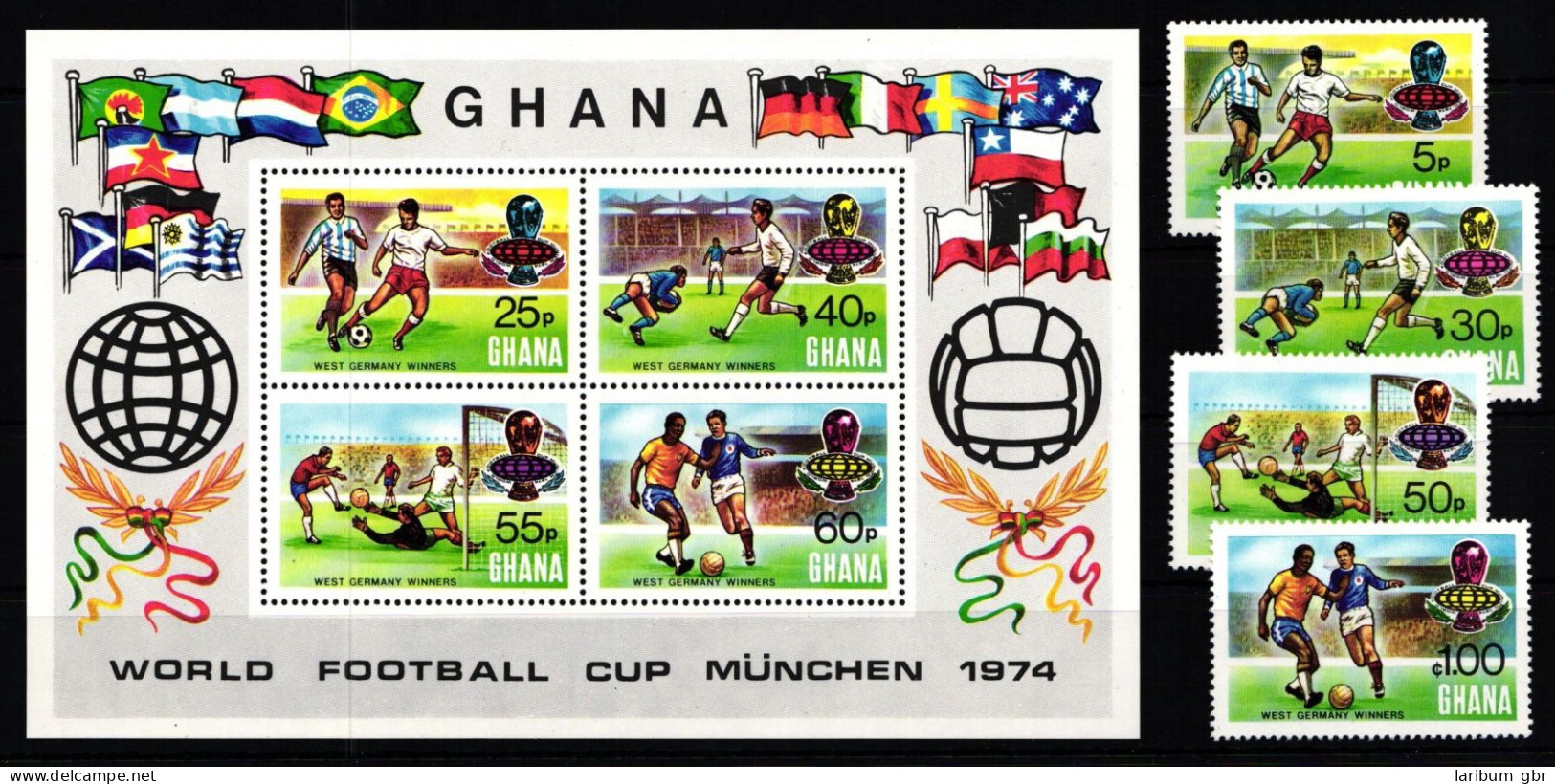 Ghana 581-584 Und Block 58 Postfrisch Fußball #KO251 - Ghana (1957-...)