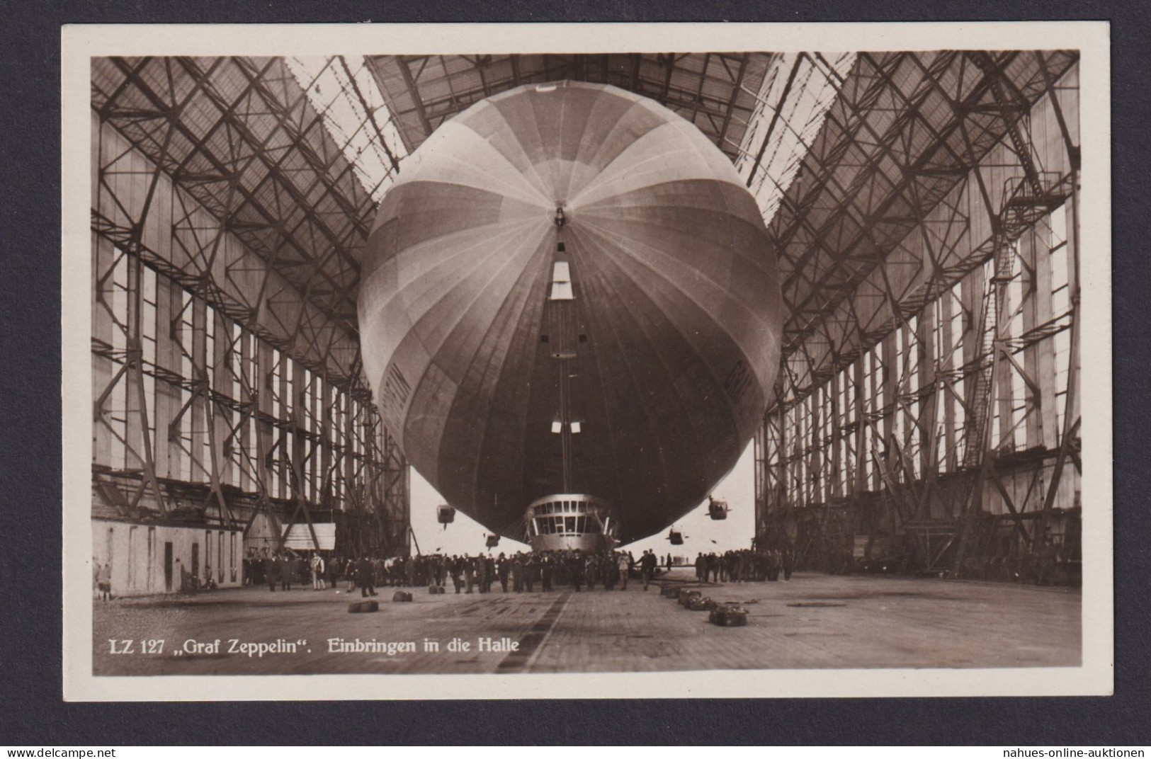 Zeppelin Ansichtskarte LZ 127 Einbringen In Die Halle Friedrichshaven Heidenheim - Luchtschepen