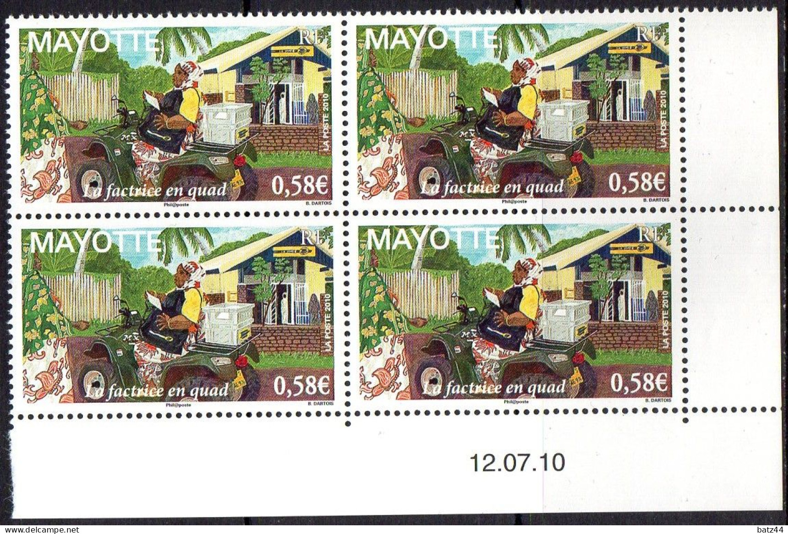 Mayotte Coin Daté YT 240  Factrice En Quad   Factor In Quad Bike - Unused Stamps