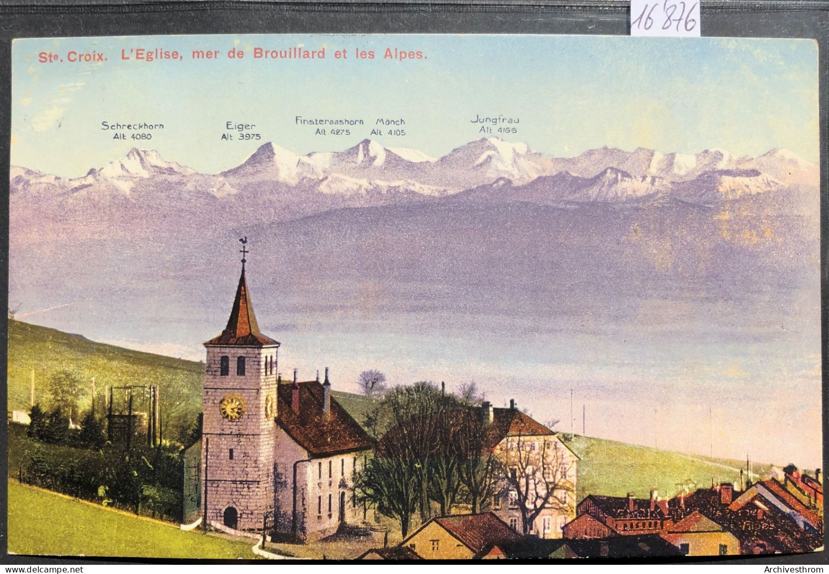 Ste-Croix (Vaud) L'église Et Les Premièers Maisons (16'876) - Sainte-Croix 
