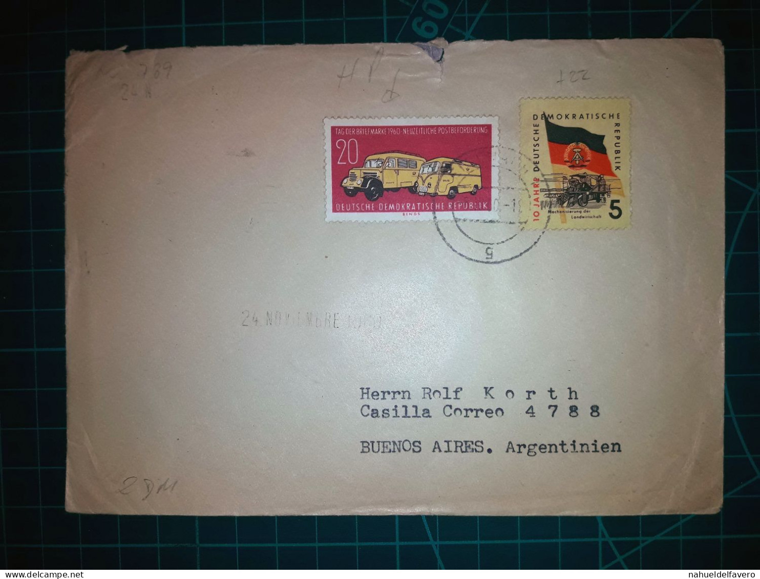 ALLEMAGNE, Enveloppe Circulée à Buenos Aires, Argentine Avec Timbre-carte Postale Commémorative Du "10ème Anniversaire D - Used Stamps