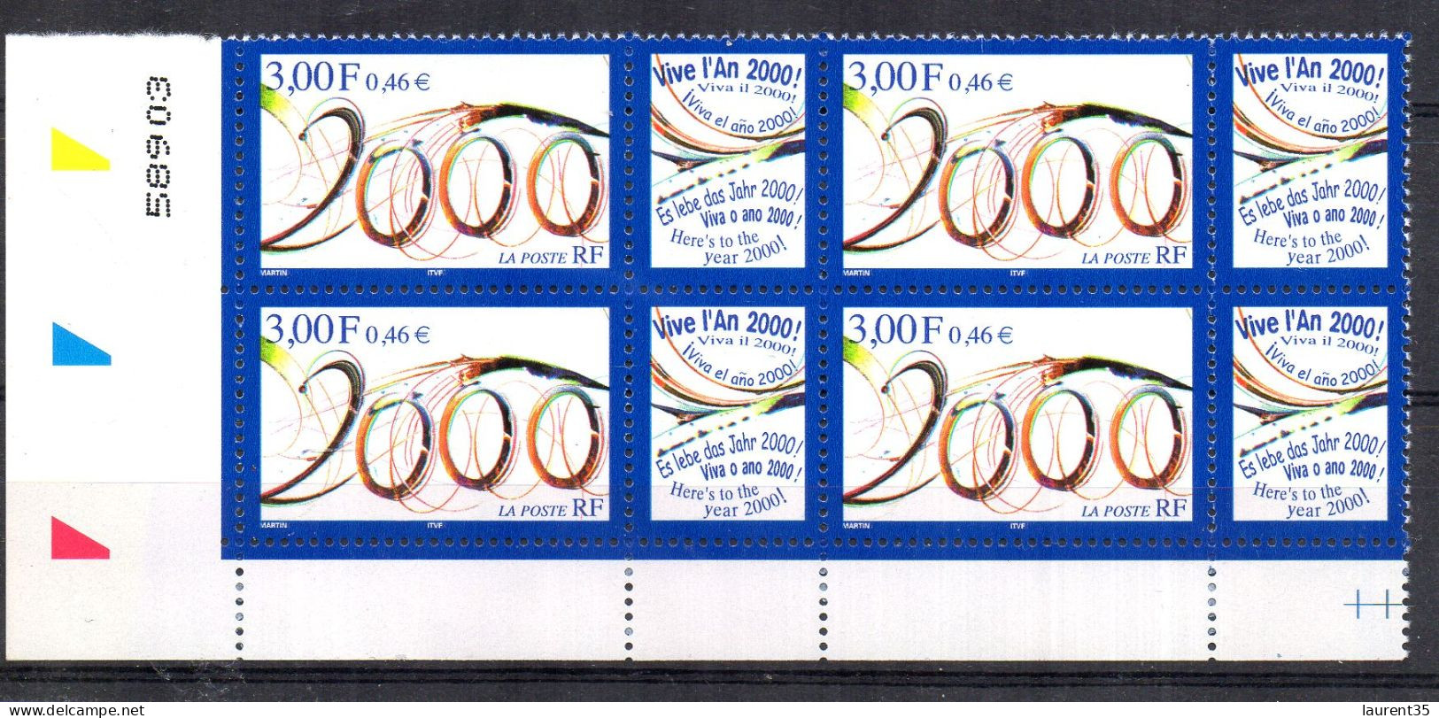 Bloc De 4 Numéroté Du N° 3291.2000.neuf - Unused Stamps