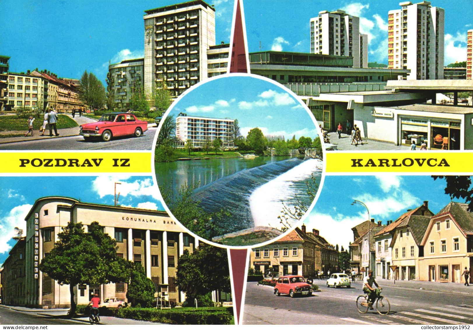 KARLOVAC, MULTIPLE VIEWS, ARCHITECTURE, CARS, CROATIA, POSTCARD - Kroatië