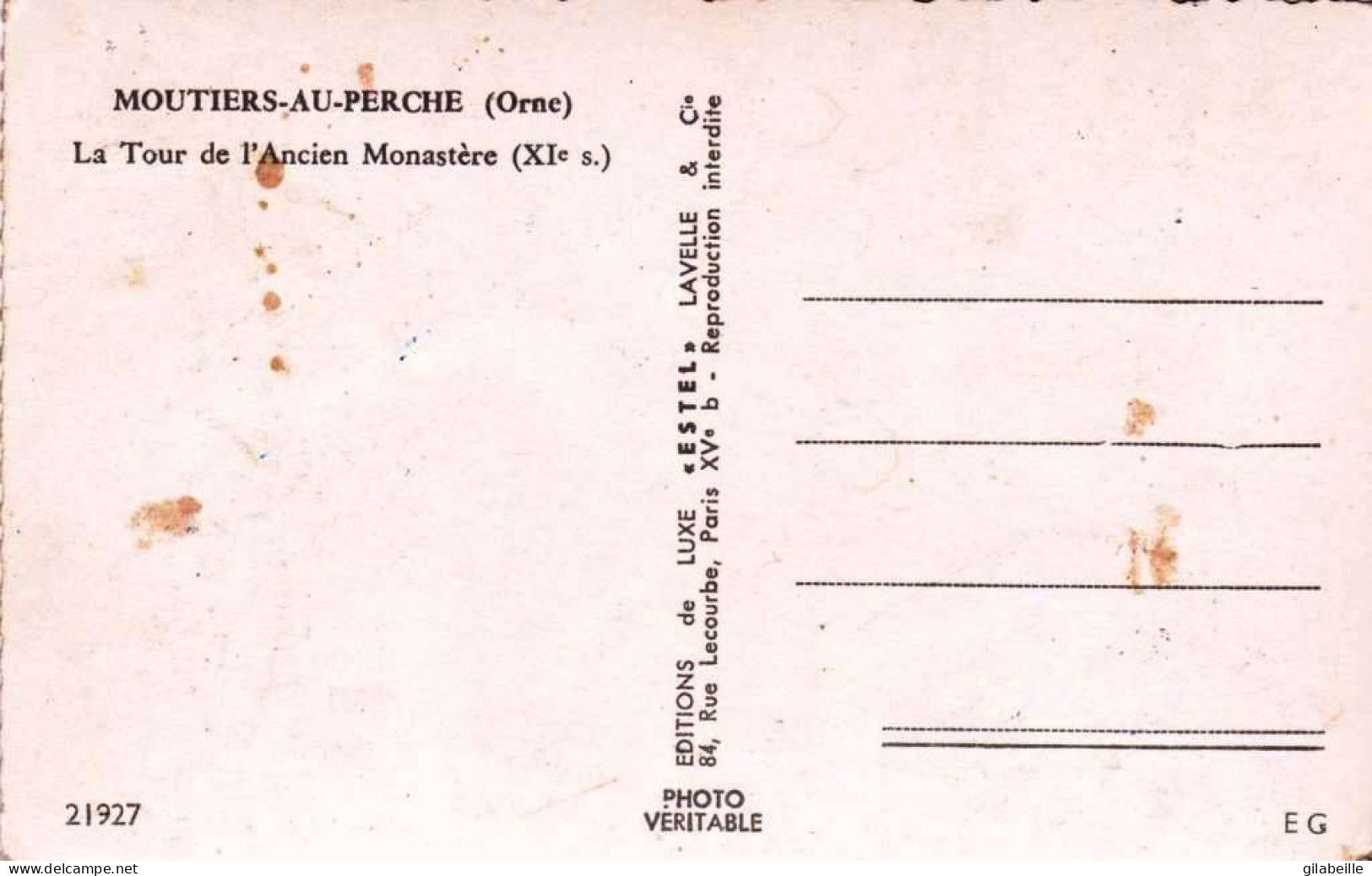 61 - Orne - MOUTIERS Au PERCHE - La Tour De L Ancien Monastere - Sonstige & Ohne Zuordnung