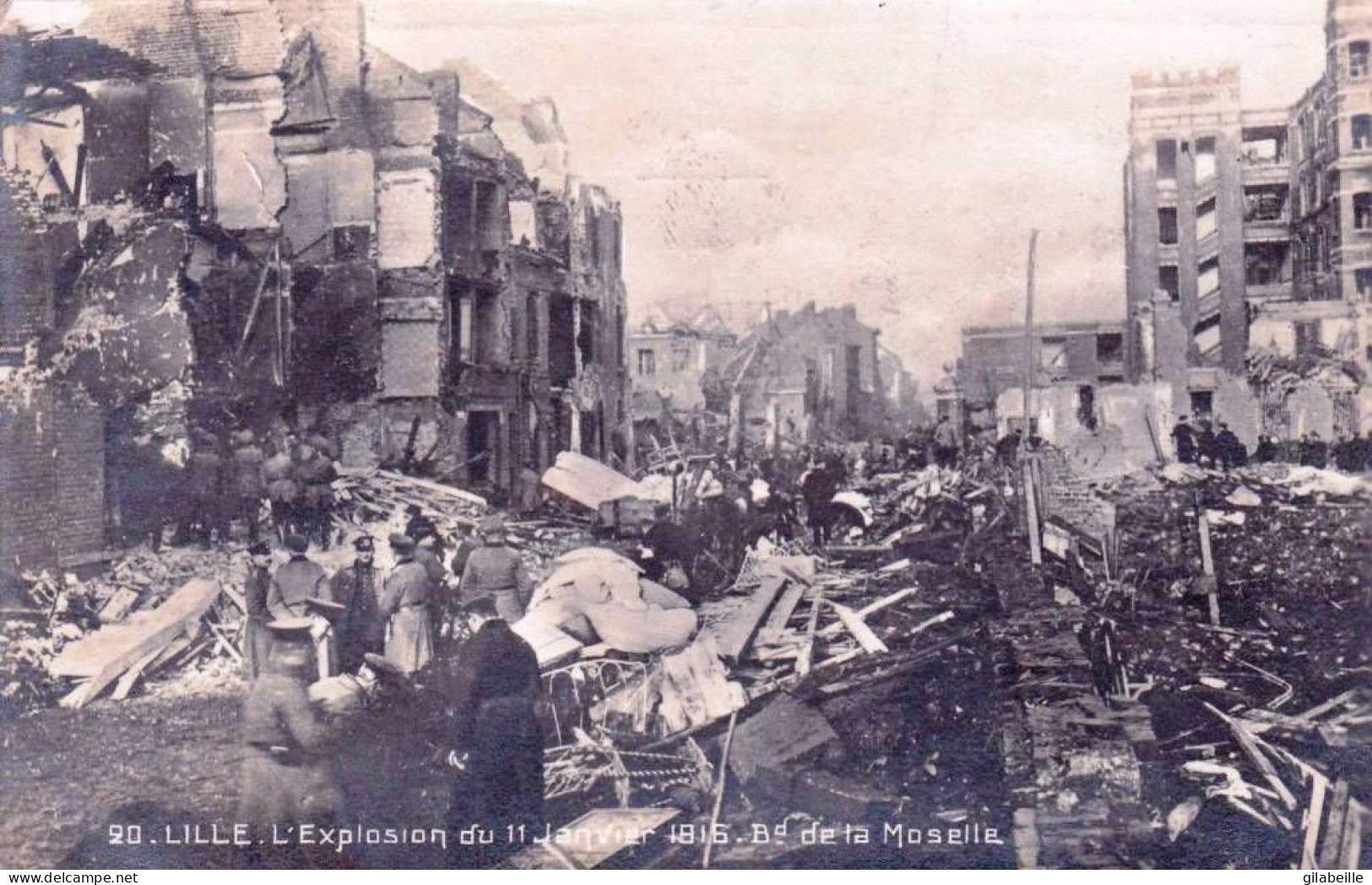 59 - Nord -  LILLE   - L Explosion Du 11 Janvier 1916 - Boulevard De La Moselle -  Guerre 1914 - Lille