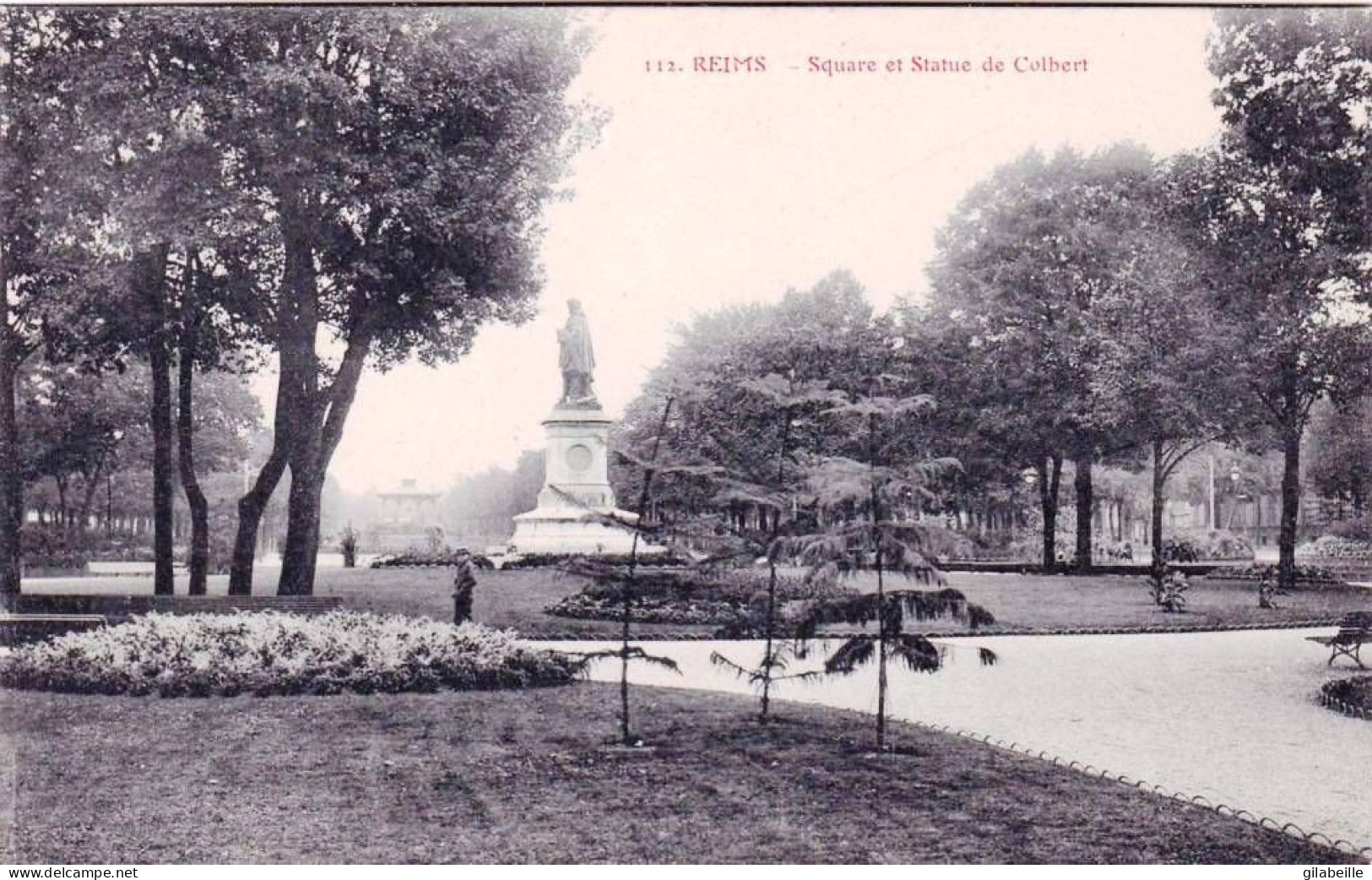 51 - Marne -  REIMS -  Square Et Statue De Colbert - Reims