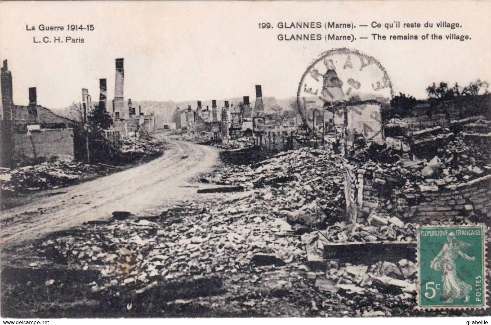 51 - Marne -  GLANNES - Ce Qu Il Reste Du Village -  Guerre 1914 - Other & Unclassified