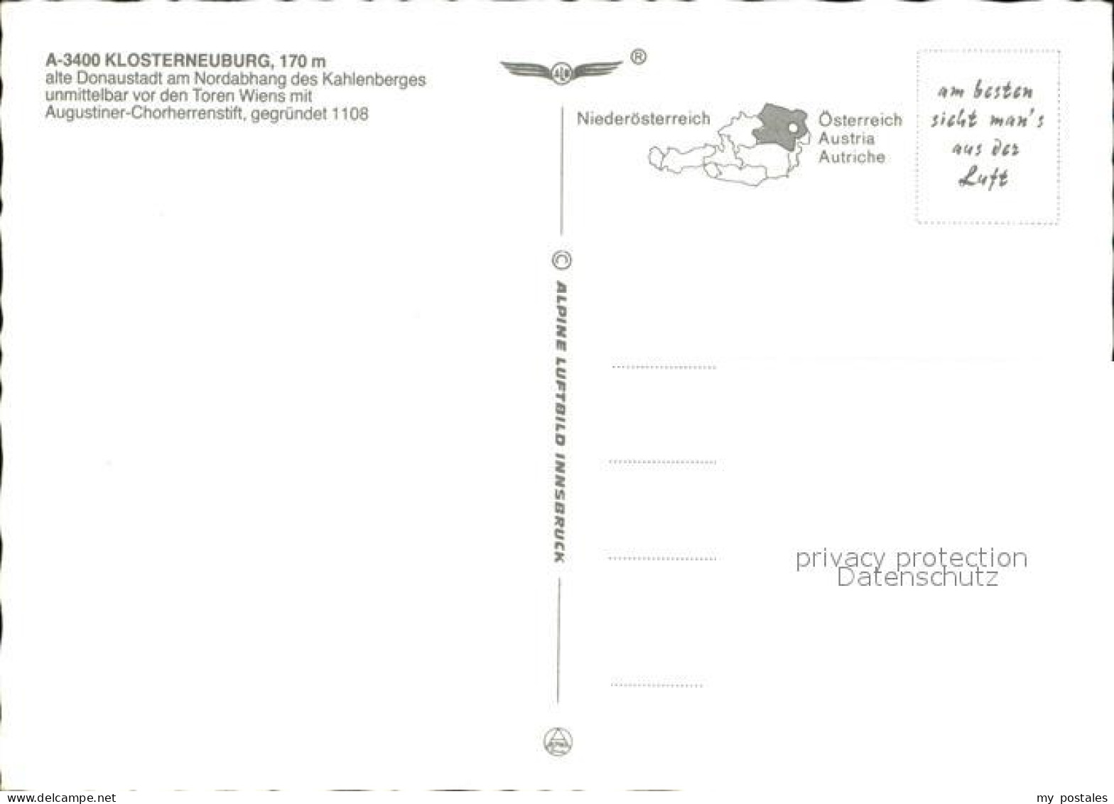 72496198 Klosterneuburg Augustiner Chorherrenstift Fliegeraufnahme Klosterneubur - Autres & Non Classés