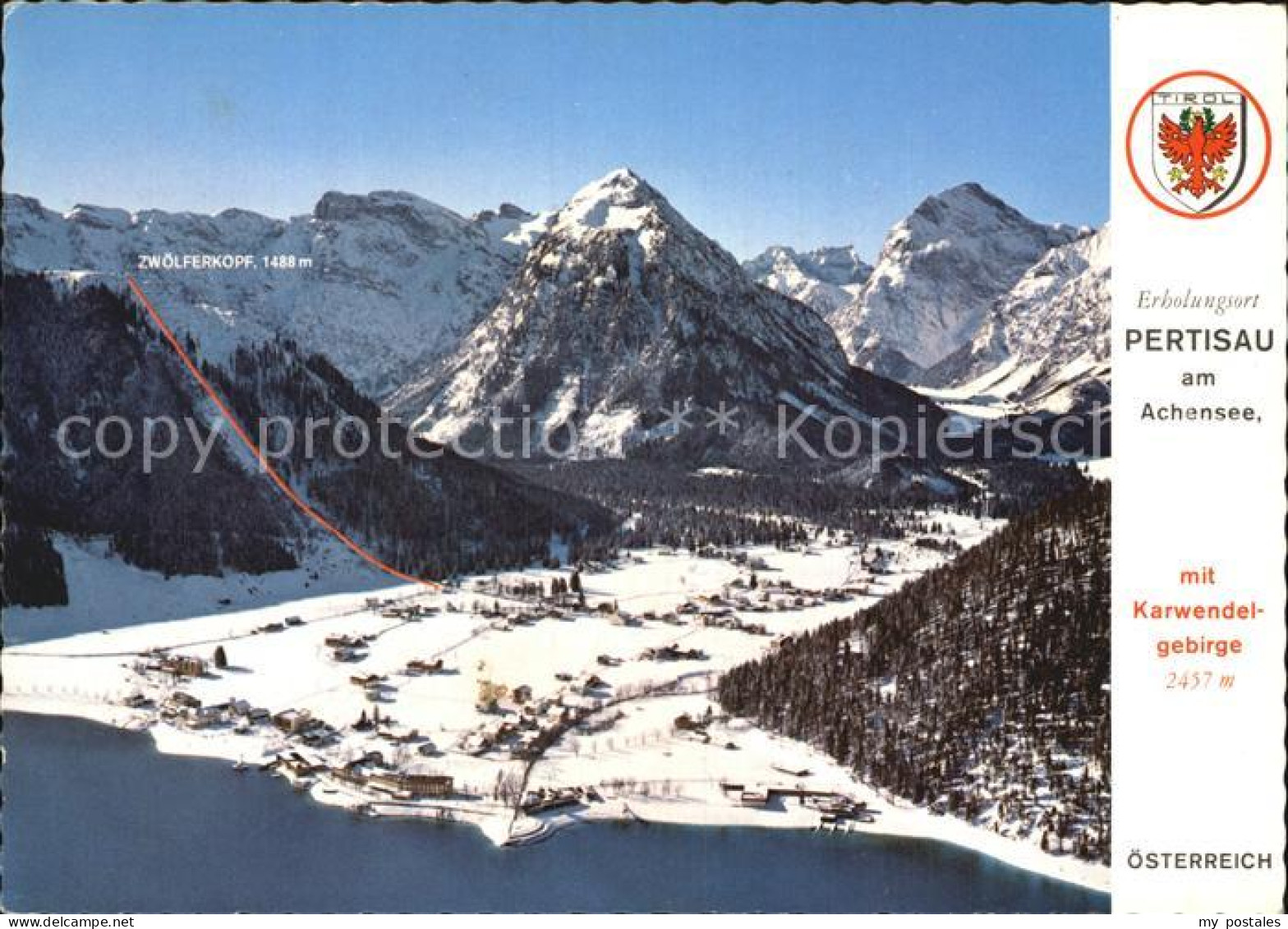 72496180 Pertisau Achensee Mit Karwendelgebirge Sessellift Zwoelferkopf Fliegera - Andere & Zonder Classificatie