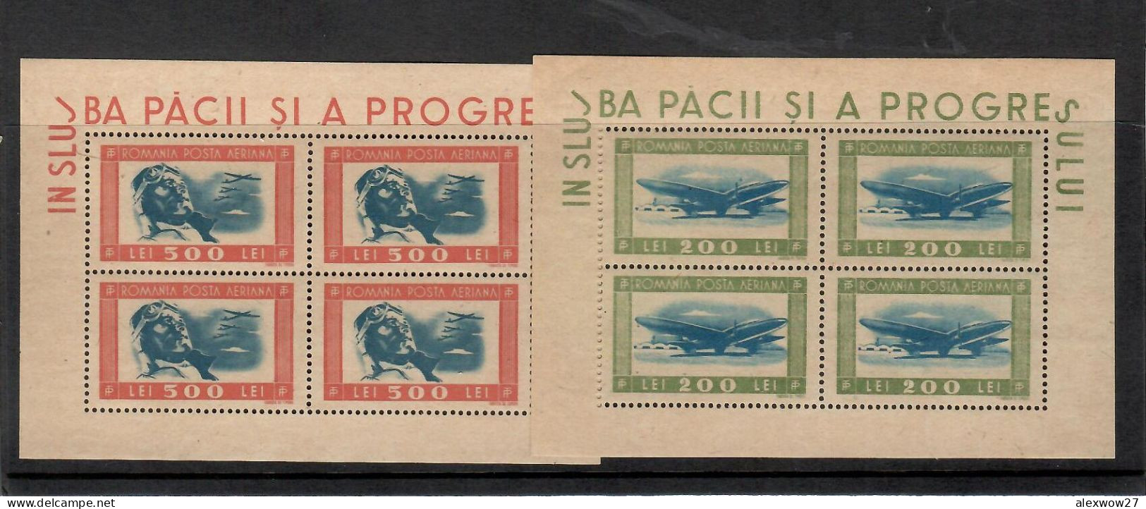 Romania 1945 Posta Aerea Minifogli A24/25 ** MNH / VF - Neufs