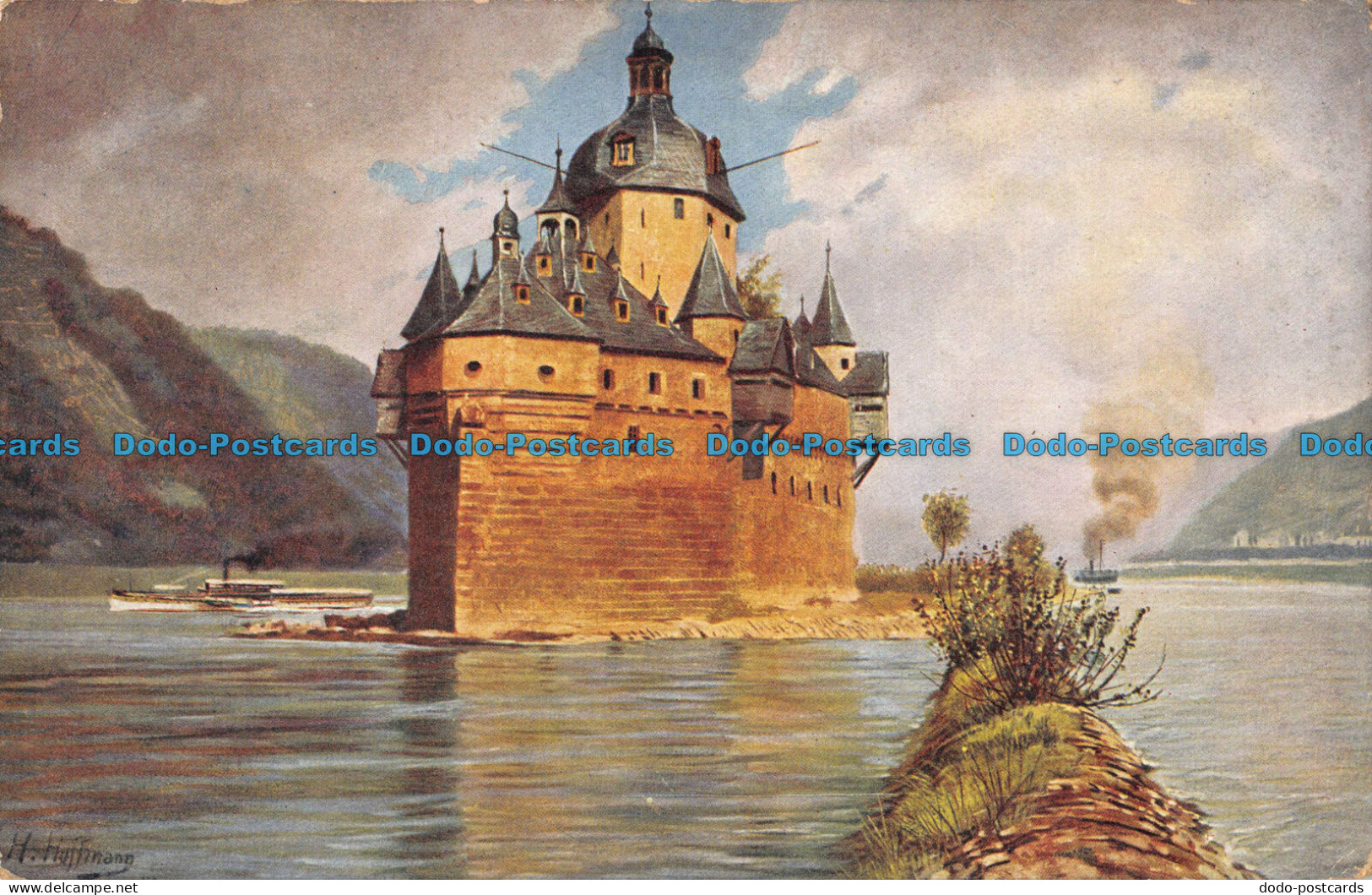 R098559 Die Pfalz Im Rhein. Edm V. Konig. No. 103. H. Hoffmann - World