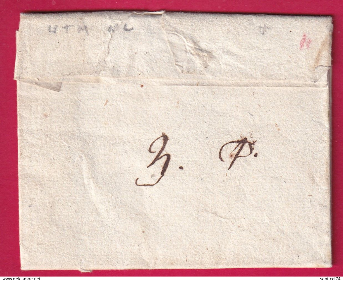 MARQUE P13P THURY HARCOURT CALVADOS 1809 INDICE 19 TEXTE DE COMBRAY POUR BAYEUX LETTRE - 1801-1848: Precursors XIX