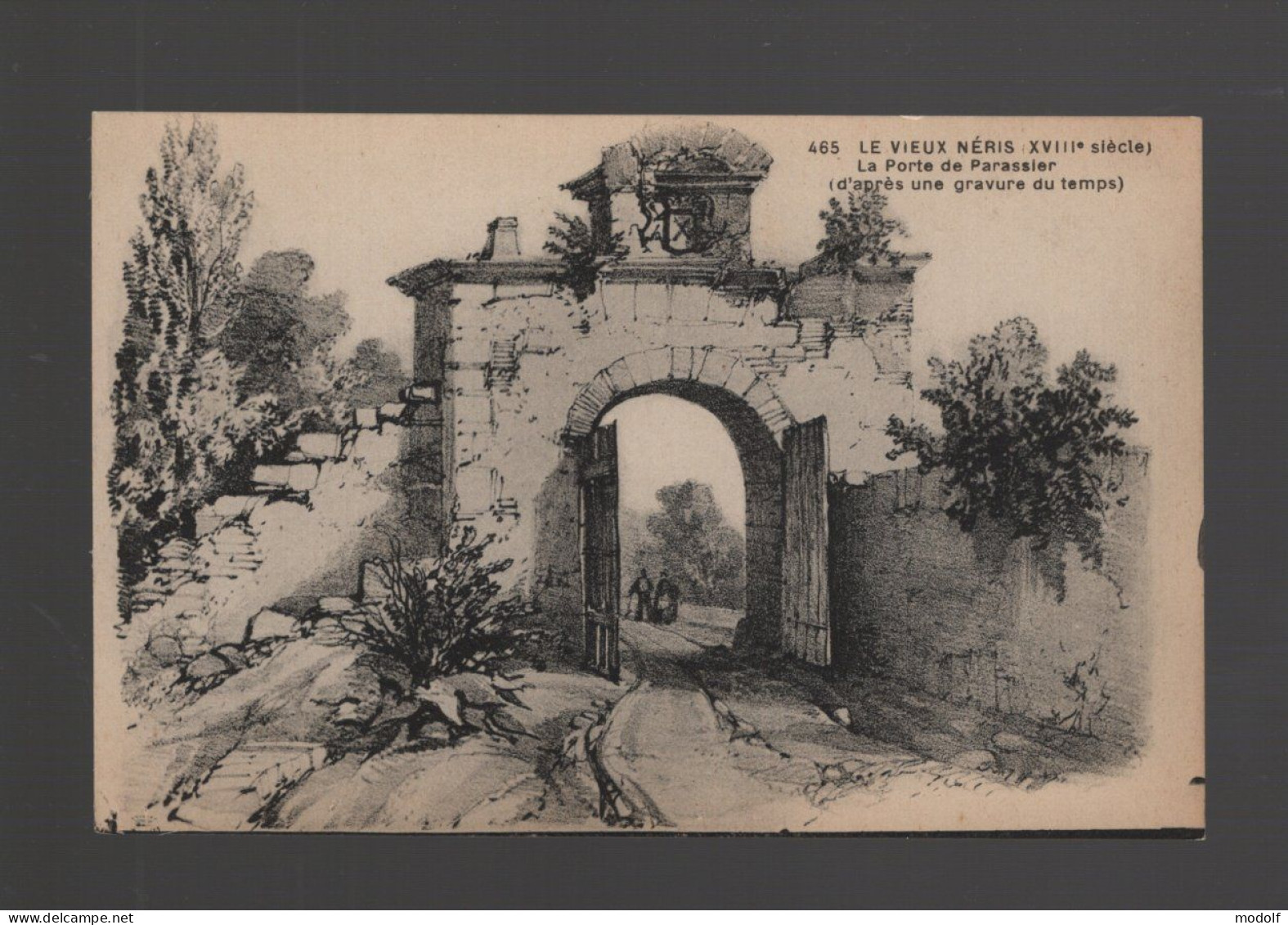 CPA - 03 - N°465 - Le Vieux Néris - La Porte De Parassier (gravure) - Non Circulée - Neris Les Bains