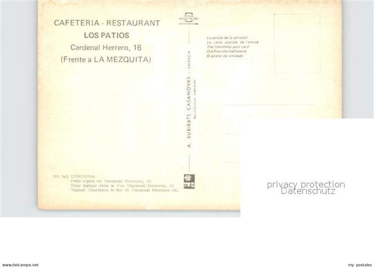 72496015 Cordoba Andalucia Restaurante Cafeteria Los Patios Cordoba Andalucia - Andere & Zonder Classificatie